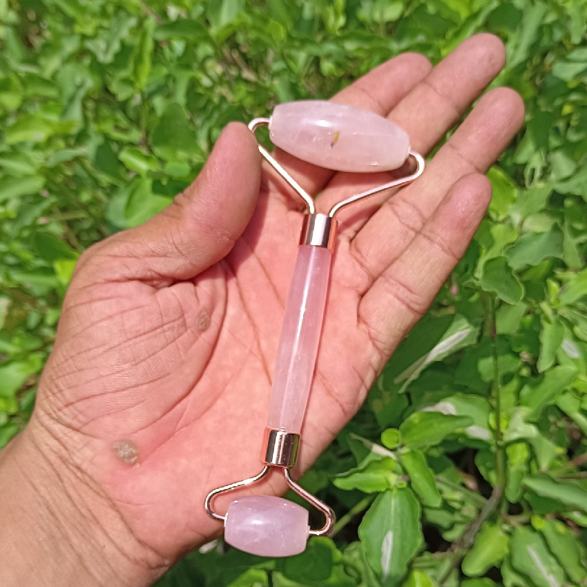 Natural healing Rose quartz face roller Premium quality natural stone quality of Rose quartz wholesale product for healing reik