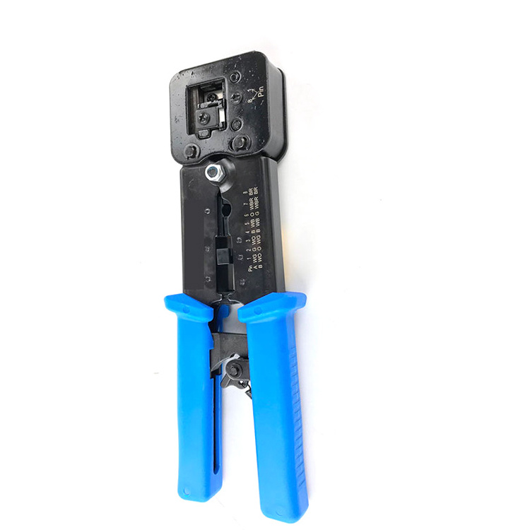 Hot Sale Type EZ Crimp Tool RJ45 Crimper End Pass Through Connector Convenient to Crimping pliers Blue Orange