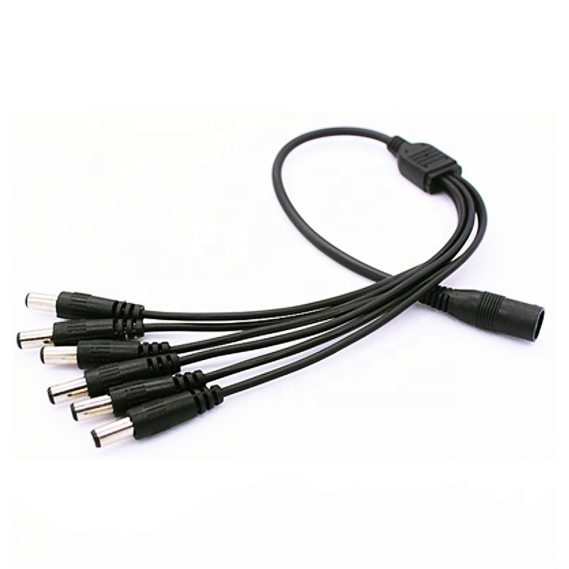 1 Male To 4 Female 5.5mm X 2.1mm 32cm Dc Power Splitter Cable For Cctv Security Cameras