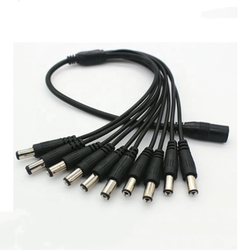 1 Male To 4 Female 5.5mm X 2.1mm 32cm Dc Power Splitter Cable For Cctv Security Cameras