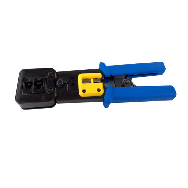 Hot Sale Type EZ Crimp Tool RJ45 Crimper End Pass Through Connector Convenient to Crimping pliers Blue Orange