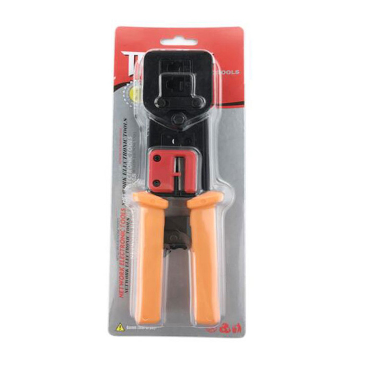 Hot Sale Type EZ Crimp Tool RJ45 Crimper End Pass Through Connector Convenient to Crimping pliers Blue Orange