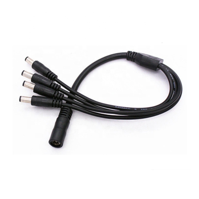 1 Male To 4 Female 5.5mm X 2.1mm 32cm Dc Power Splitter Cable For Cctv Security Cameras