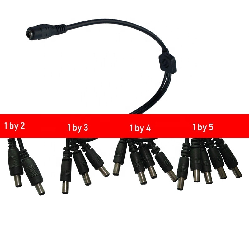 1 Male To 4 Female 5.5mm X 2.1mm 32cm Dc Power Splitter Cable For Cctv Security Cameras