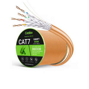 Copper/BC/CCA SFTP Cat7 cable 305m roll price 22AWG 23AWG 4g Cat7 Cable 305m Roll cat 7 ethernet cable