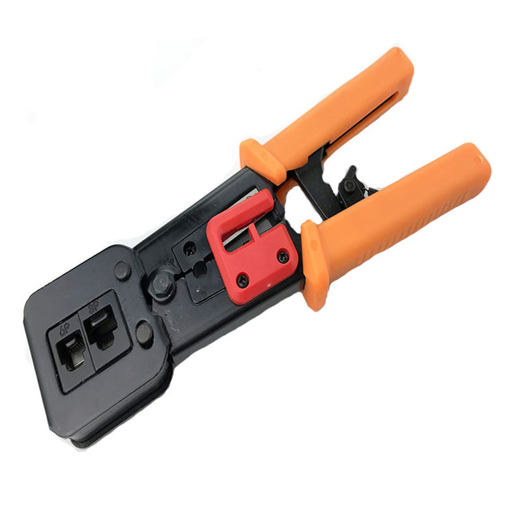 Hot Sale Type EZ Crimp Tool RJ45 Crimper End Pass Through Connector Convenient to Crimping pliers Blue Orange