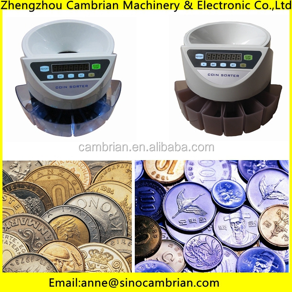 Popular desktop mini plastic coin counter and sorter for multinational coin