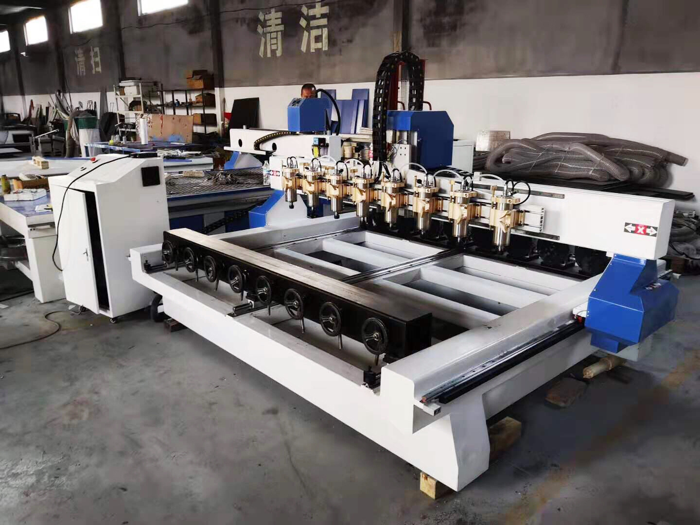 China Shandong Multi Head CA-1225 Rotary 4 Axis 3d Wood Cnc Router Machine and 8 Heads Woodworking cnc router