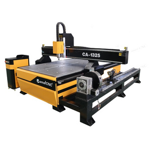 CAEMEL 4 Axis 3D CNC Router Wood Metal Stone Carved Engraver Machine1325 With Side Rotary Axis Price