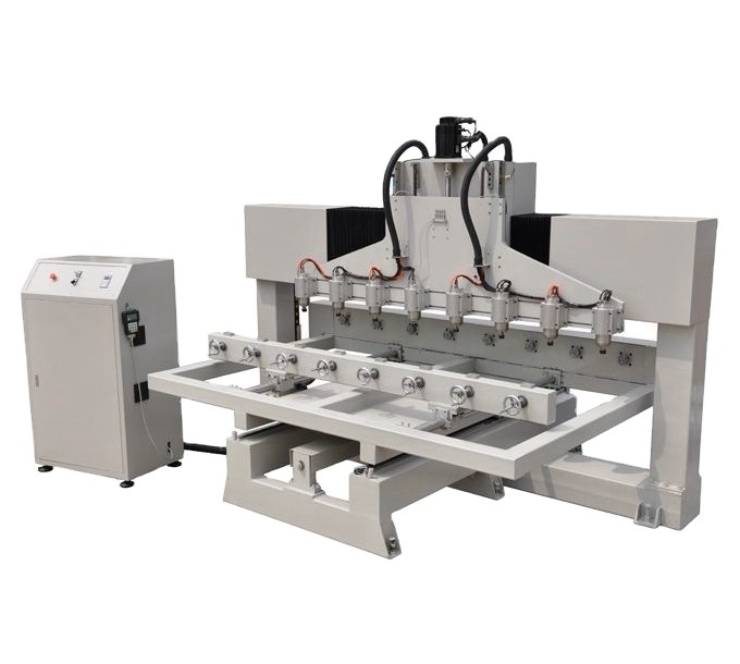 China Shandong Multi Head CA-1225 Rotary 4 Axis 3d Wood Cnc Router Machine and 8 Heads Woodworking cnc router