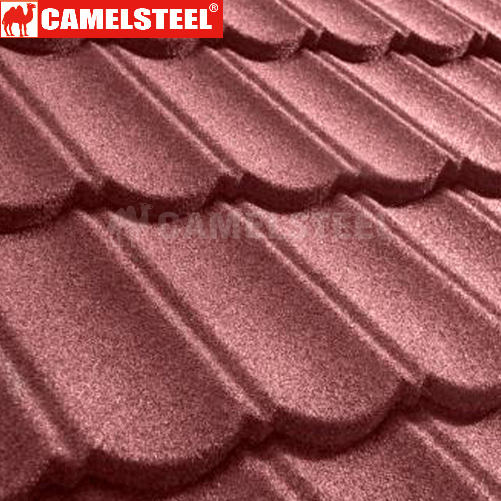 Colored galvanized stone coated steel roof tiles in Ghana