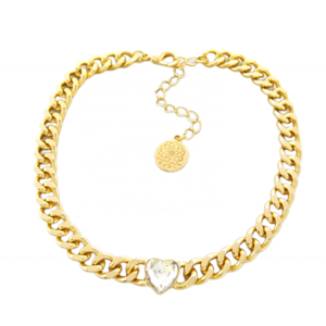 Factory custom jewelry wholesale crystal diamond heart gold plated anklet for women