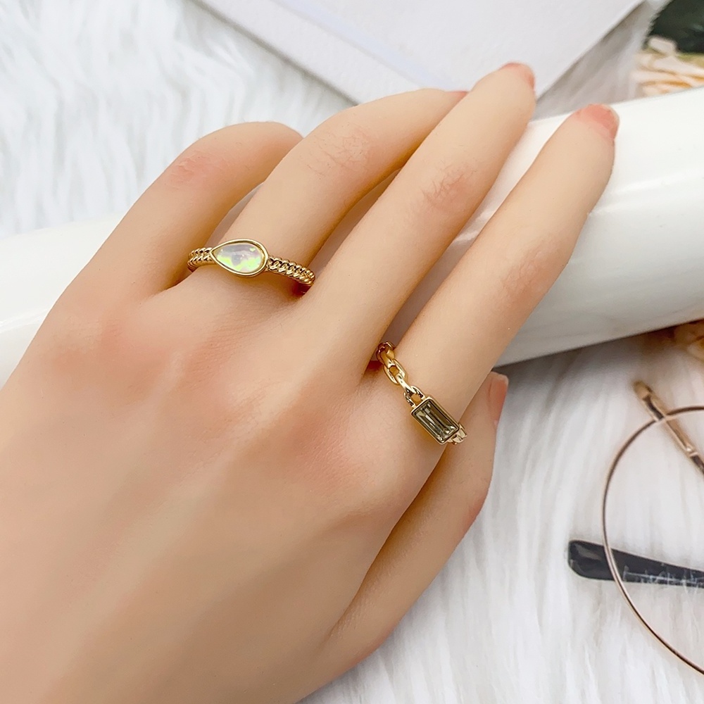 4 pieces/set Gold Filled Ring Ladies Resin wedding Jewelry Crystal Knuckle Ring Set