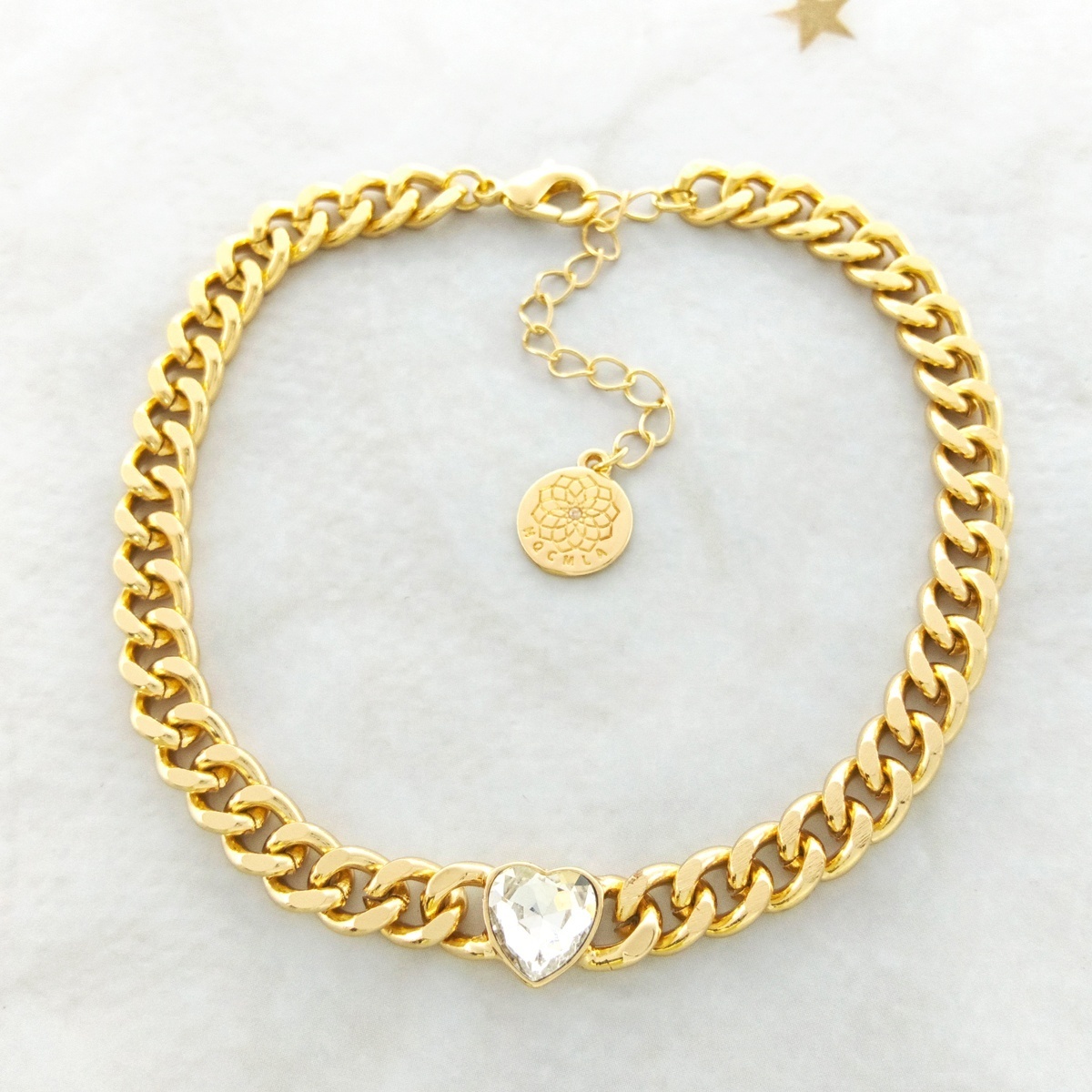 Factory custom jewelry wholesale crystal diamond heart gold plated anklet for women