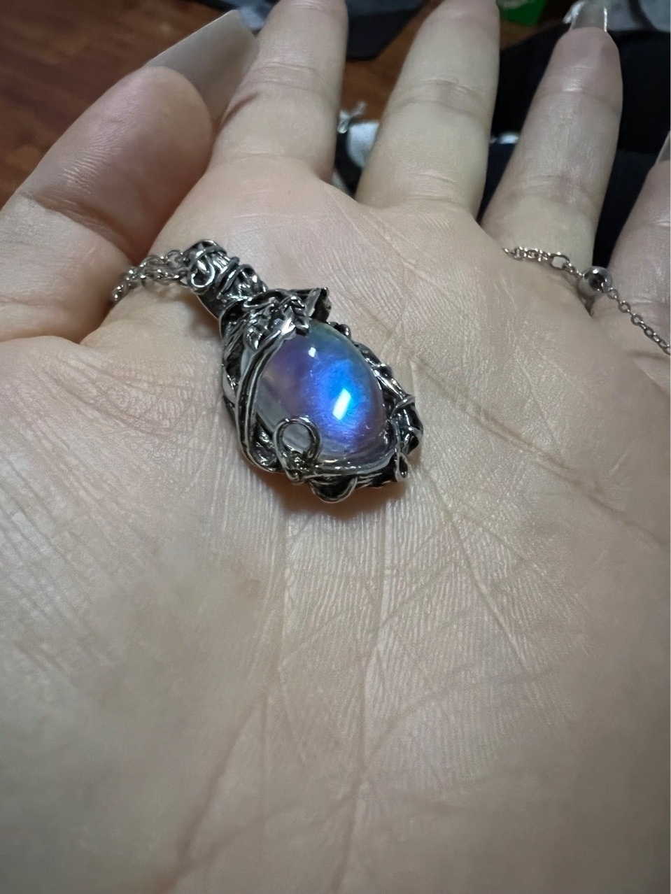 Hot Sale fashion jewelry moonstone necklace women pendant Boho wind leaf rattan jewelry wholesale