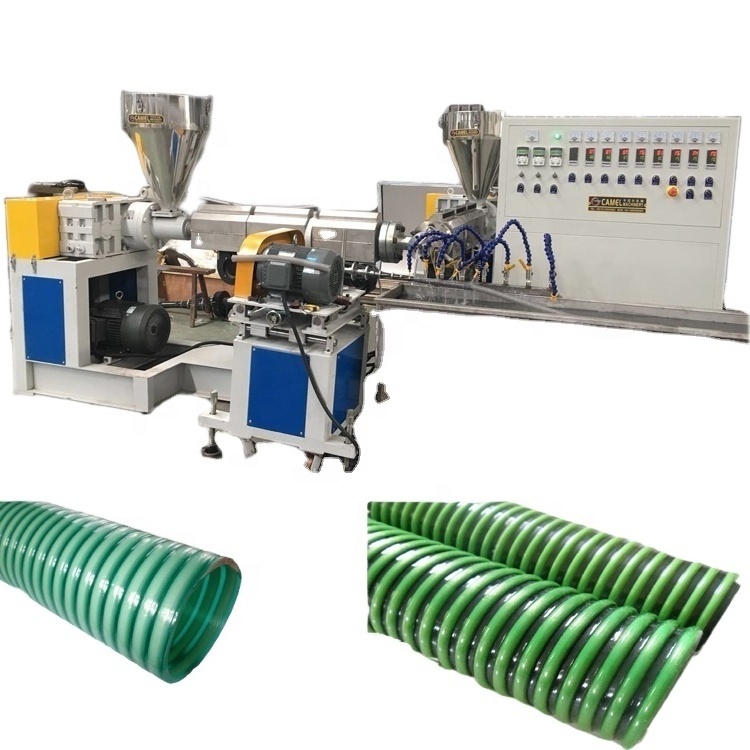 Pvc Fiber Reinforced Suction Hose Extrusion Line plastic Spiral Flexible Hose Production Line