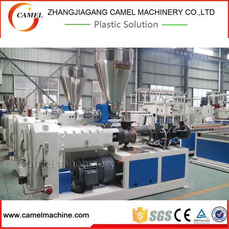 PVC pipe conical twin screw extruder/plastic pipe extruder equipment/double screw extrusion machine