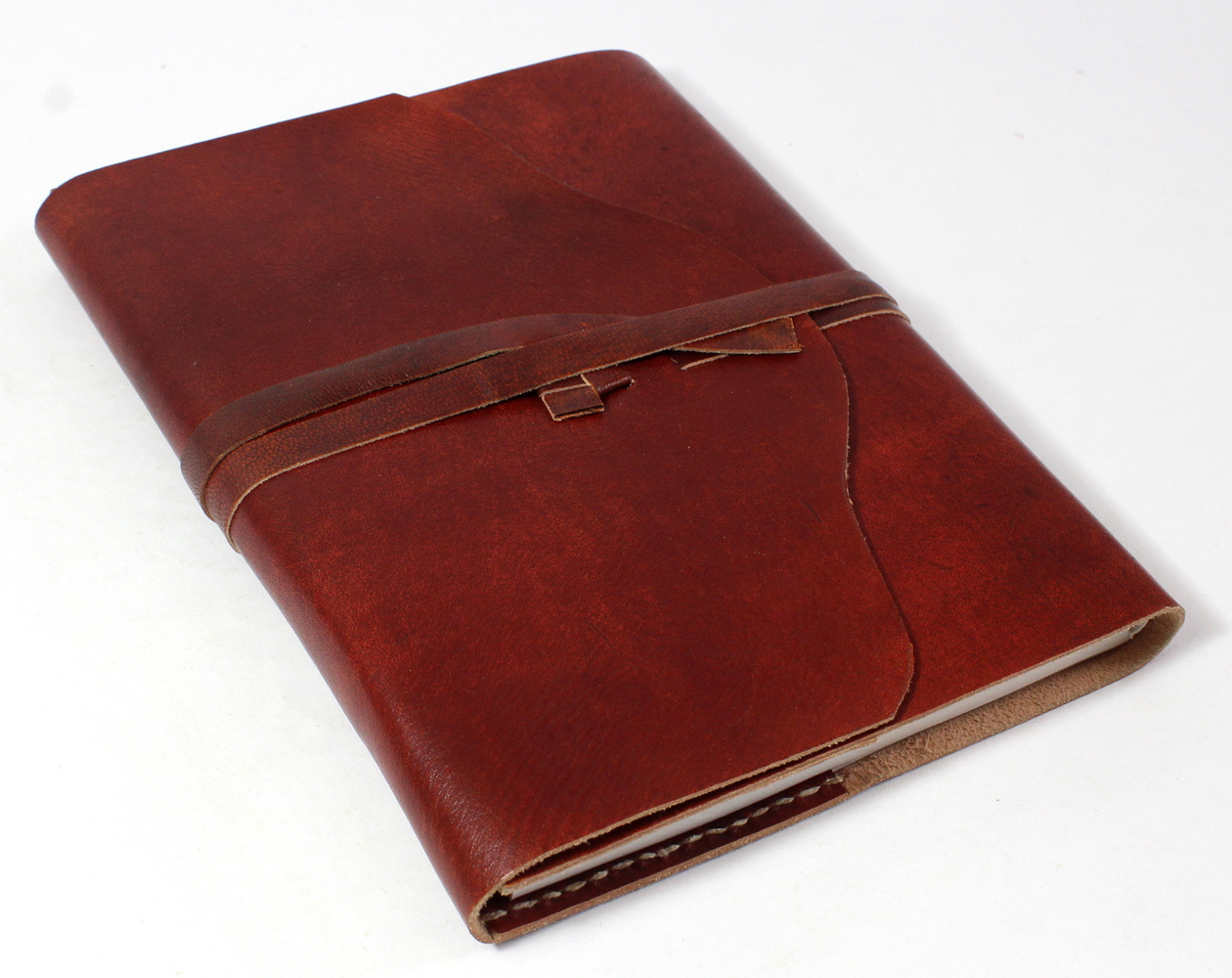 faux leather journal Handmade Recycled Cotton Paper With Genuine Medium Brown Color Hand Stitches Design Leather Journal