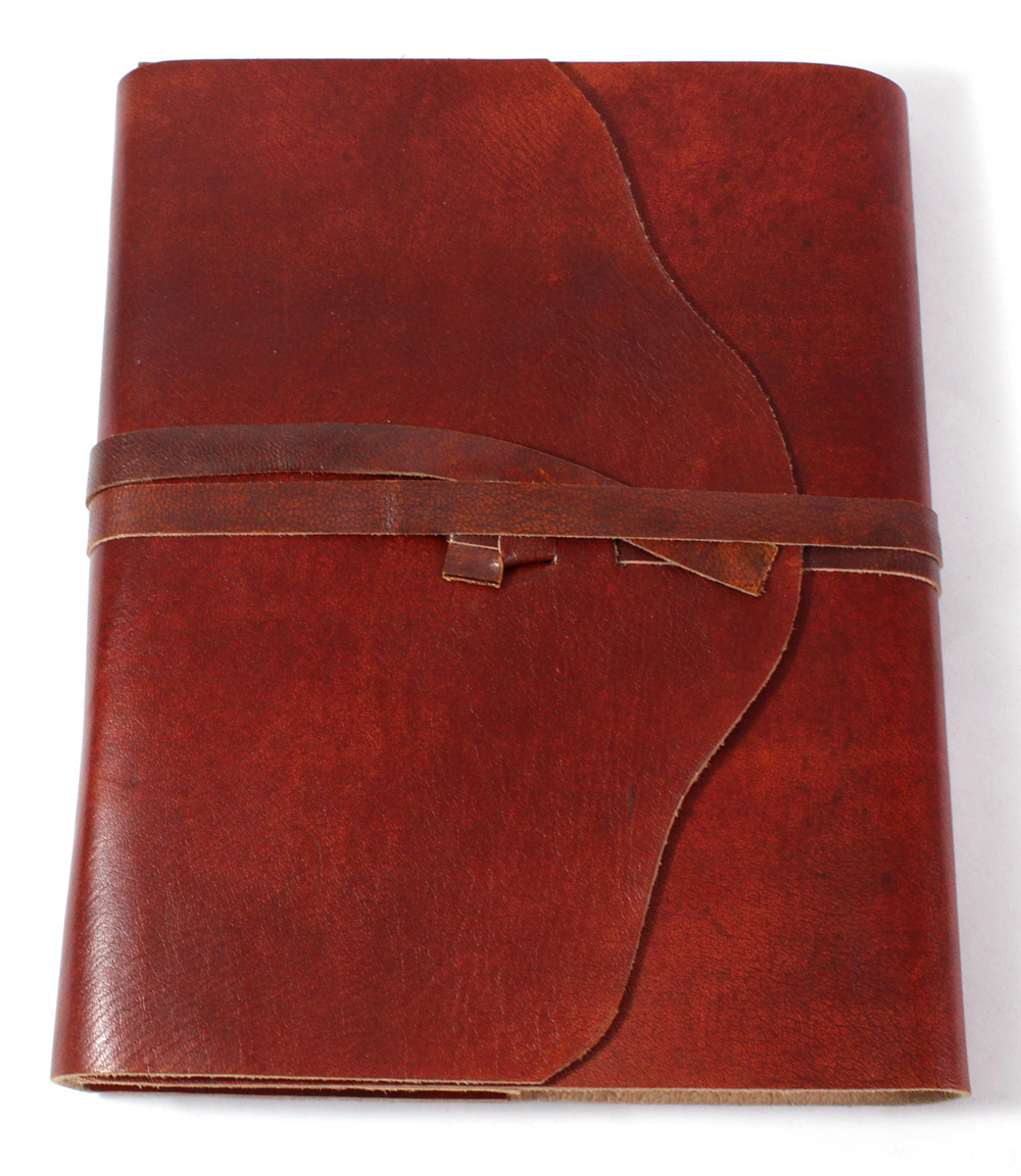 faux leather journal Handmade Recycled Cotton Paper With Genuine Medium Brown Color Hand Stitches Design Leather Journal