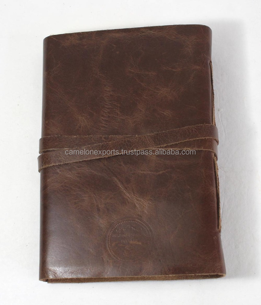 Handmade Recycled Cotton Paper Oil Crunch Buffalo Leather Wholesale Hand Binding Antique Looking Journal