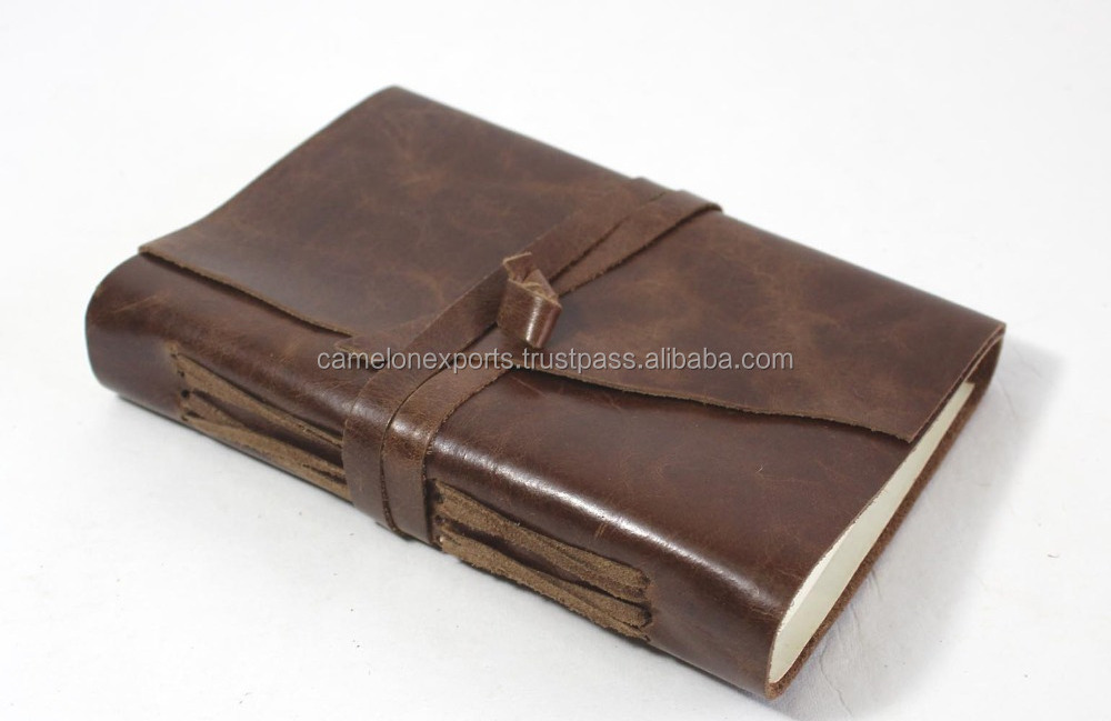 Handmade Recycled Cotton Paper Oil Crunch Buffalo Leather Wholesale Hand Binding Antique Looking Journal