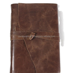 Handmade Recycled Cotton Paper Oil Crunch Buffalo Leather Wholesale Hand Binding Antique Looking Journal