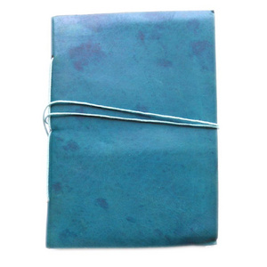 Wholesale Turquoise Color Plain Cover Antique Style Recycled Cotton Handmade Paper Leather Journal Notebooks for Student