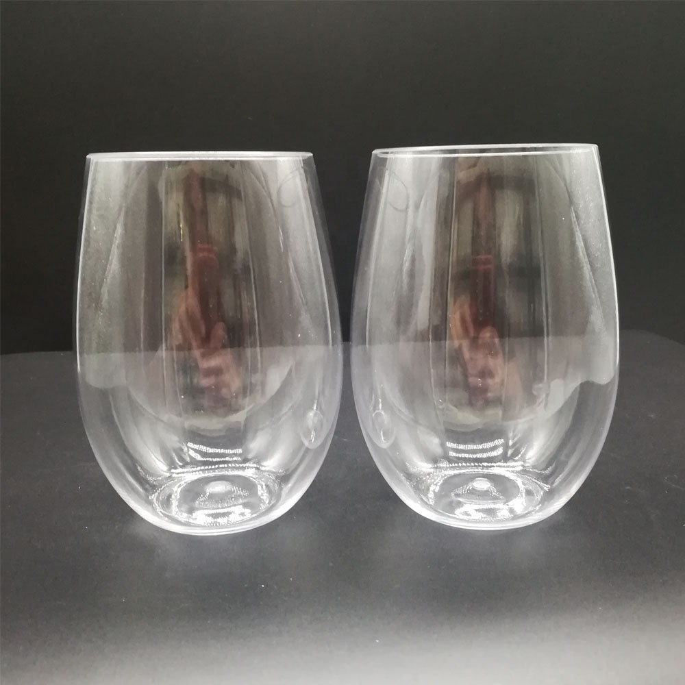 Factory hot 16oz  Unbreakable Stemless Wine Glasses /Plactic Stemless Wine Glasses 100% tritan luxury dishwasher  wine glass