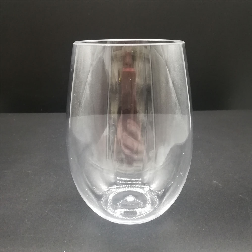 Factory hot 16oz  Unbreakable Stemless Wine Glasses /Plactic Stemless Wine Glasses 100% tritan luxury dishwasher  wine glass