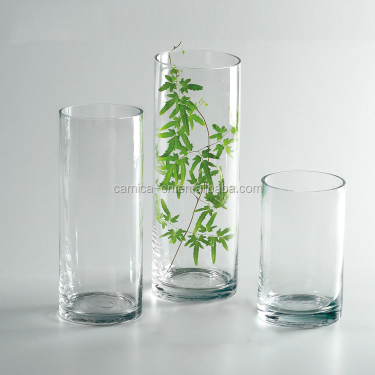 1L  Glass Carafe Juice Glass Jar vases glasses  Modern Custom Type Unique Transparent Cylinder Wedding  Flower Vase