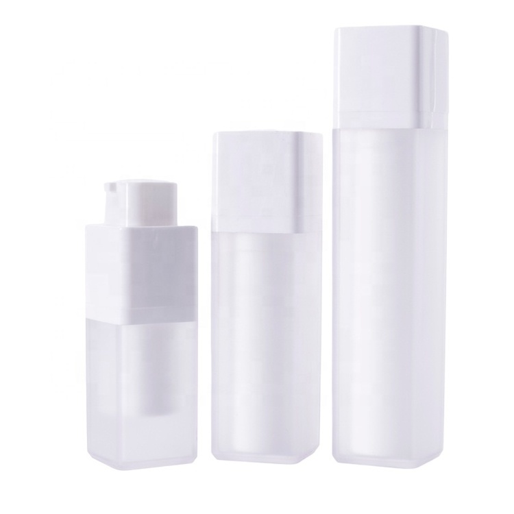 15ml 30ml 50ml square airless pump cosmetic foundation bottle packaging twist up container for cosmetics airless bottle