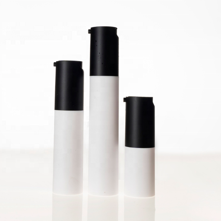 10ml 15ml 20ml 30ml White black round cosmetic lotion plastic vacuum airless bottles cosmetics spray lotion serum bottle