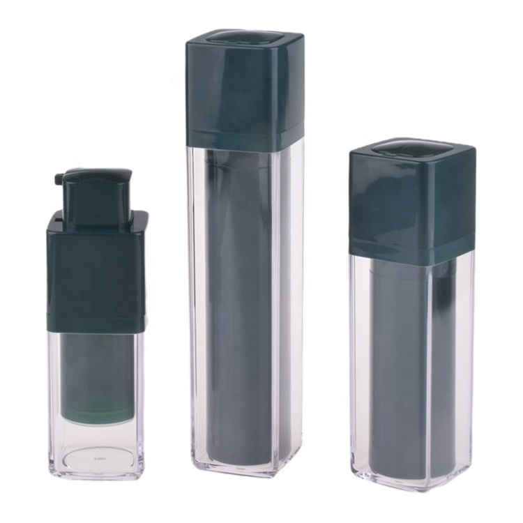 15ml 30ml 50ml square airless pump cosmetic foundation bottle packaging twist up container for cosmetics airless bottle