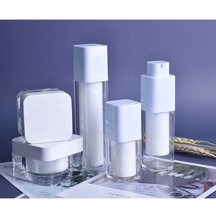 15ml 30ml 50ml square airless pump cosmetic foundation bottle packaging twist up container for cosmetics airless bottle