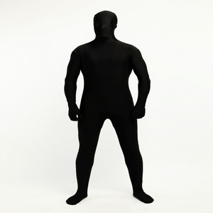 Ready to ship halloween cosplay costume black zentai suit full body spandex unisex suit