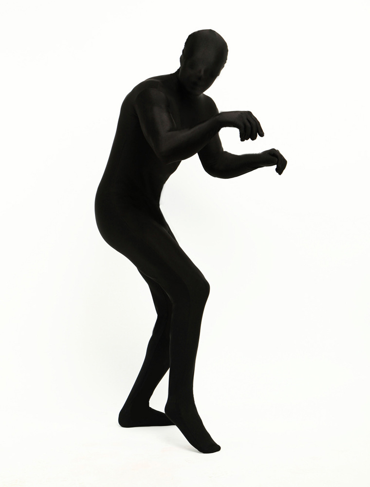 Ready to ship halloween cosplay costume black zentai suit full body spandex unisex suit