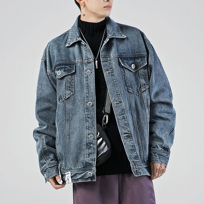 fashion apparel men clothing jackets unisex jeans jacket washed oversized denim jacket outfit