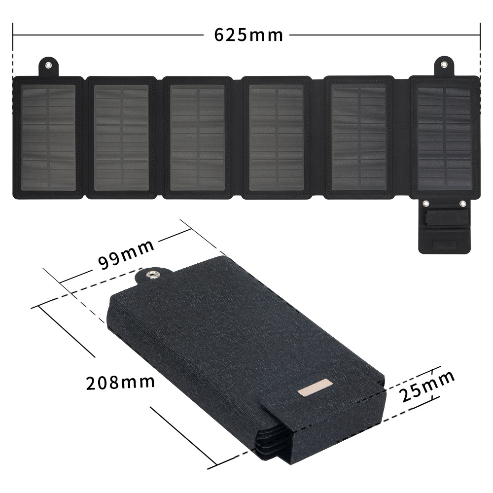 10W Foldable Solar Panel Charger 5V 3A Output ETFE USB Type C Plug for Cell Phone Charging Fold Solar Power Charger High Quality