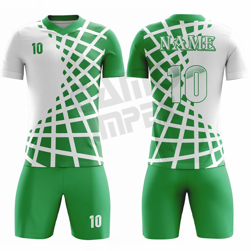 2022 Custom Men's New Design Customized 100% Polyester Soccer Uniforms Green Training Vintage Team Football Jerseys Soccer Kits