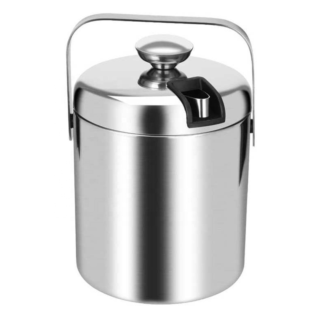 CAMOL Factory Wholesales Ice Bucket Insulated with Tongs and Lids Stainless Steel Double Wall with Strainer for Parties and Bar