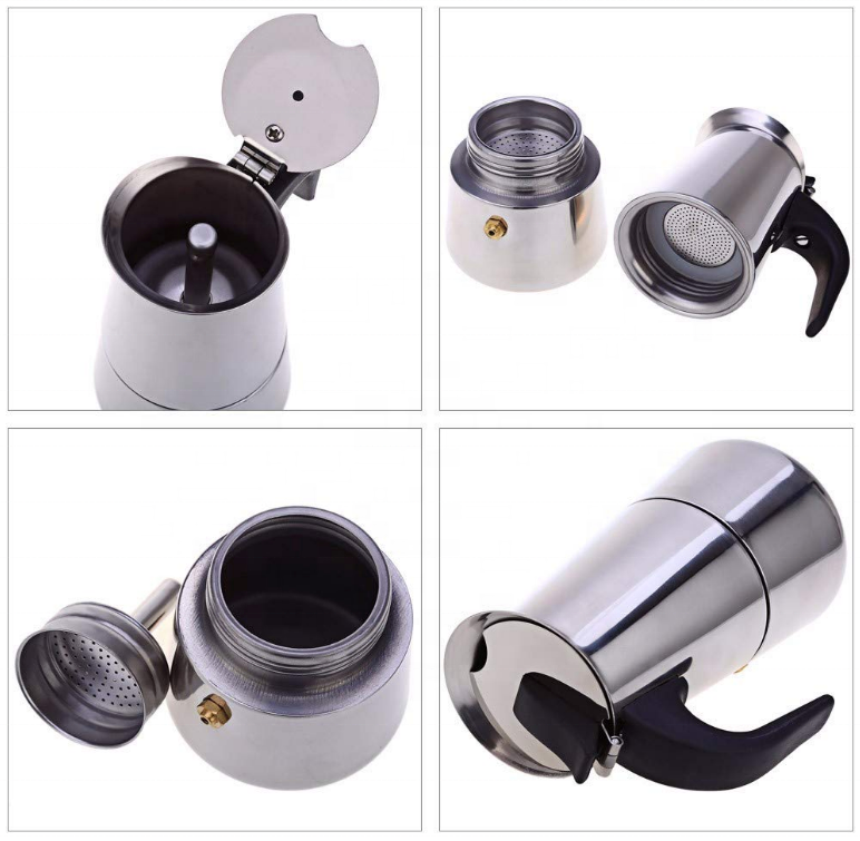 Moka Pot Stovetop Drip Coffee Maker Manufacturer Portable 2/4/6/9/12 Cups Espresso Coffee&Tea Sets Coffee Kettle Stainless Steel