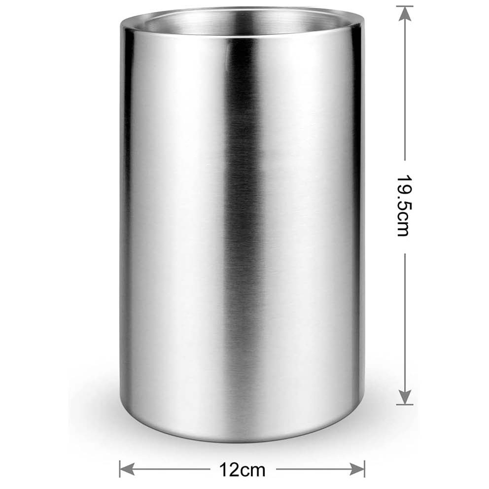 CAMOL FACTORY 1.6L Wine Chiller Bucket Stainless Steel Double Wall Insulated Wine Bottle Cooler Bucket Beer Champagne Ice Bucket