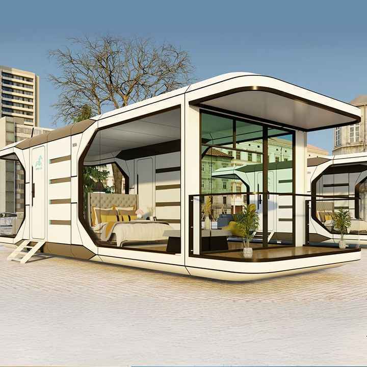 Prefabricated Buildings Camping Modular Luxury Capsule Tiny House With Kitchen Prefab Bathroom Pod