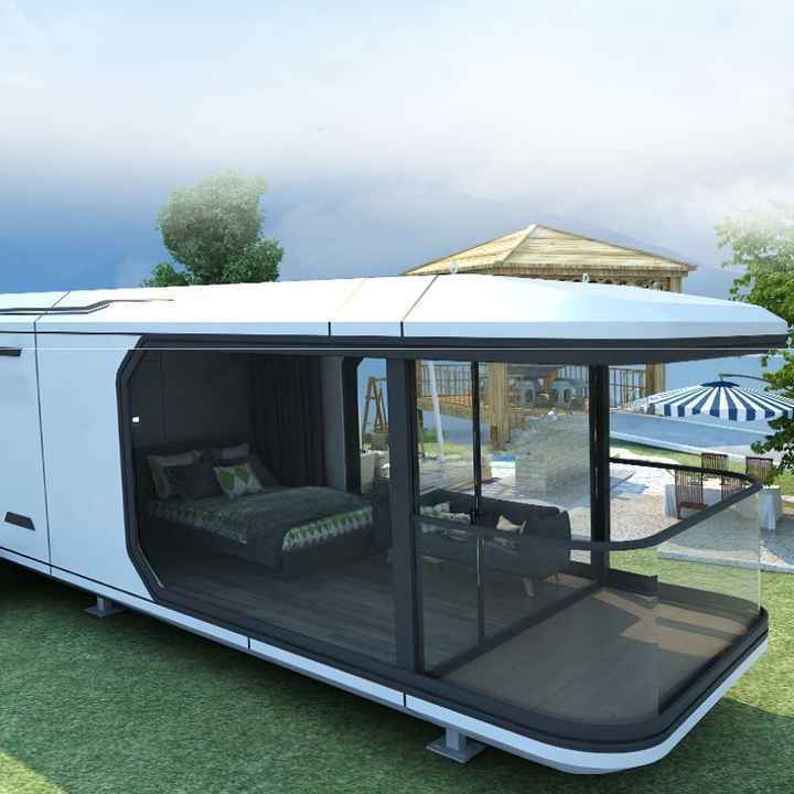 Prefab House Trailer Space Capsule Bed Cabin Hotel Container Outdoor Mobile Tiny House