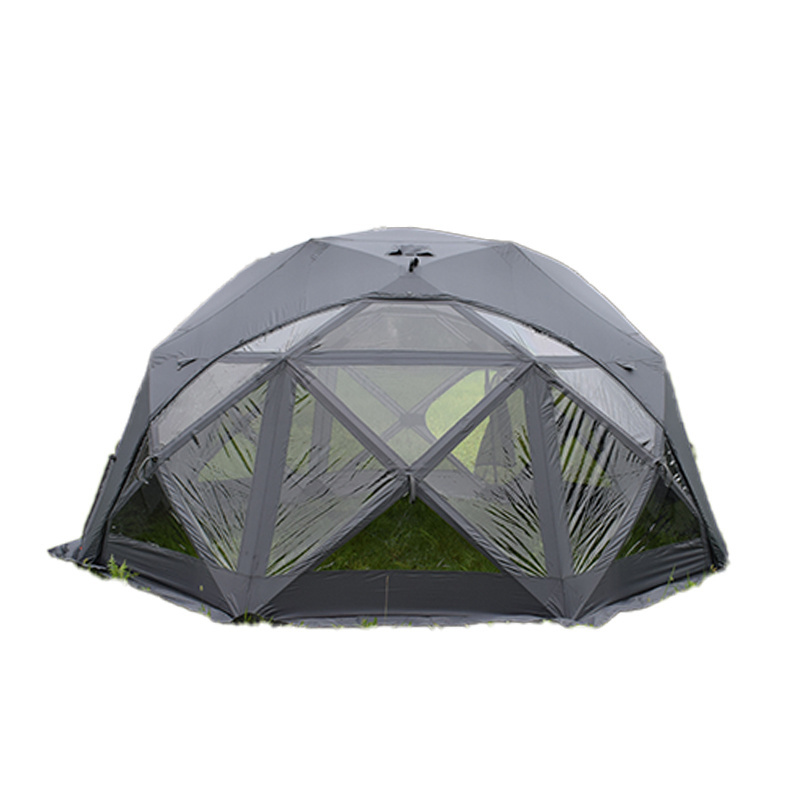 New style Canvas Octagon 6-8 People Thickened Waterproof Double Layer Outdoor family Camping Round Glamping Dome Ball Tent