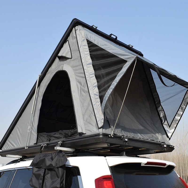 Motorcycle Trailer Tent Roof Top Aluminum 4 Person Tent Hard Shell Roof Top Tent With 6cm Memory Foam