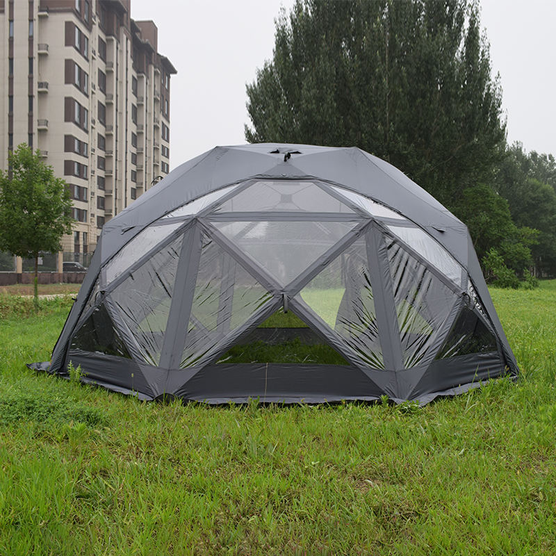 Outdoor Canvas Octagon 6-8 People Thickened Waterproof Double Layer Family Camping Glamping Ball Tent