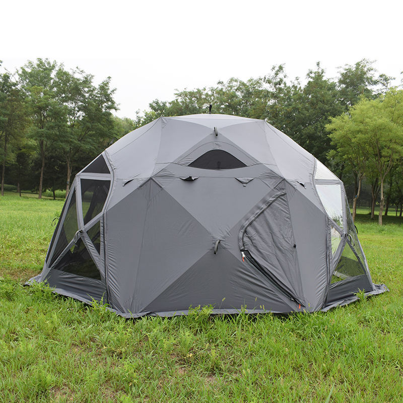 Outdoor Canvas Octagon 6-8 People Thickened Waterproof Double Layer Family Camping Glamping Ball Tent