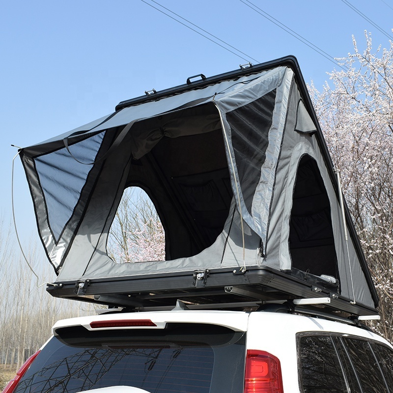 Motorcycle Trailer Tent Roof Top Aluminum 4 Person Tent Hard Shell Roof Top Tent With 6cm Memory Foam