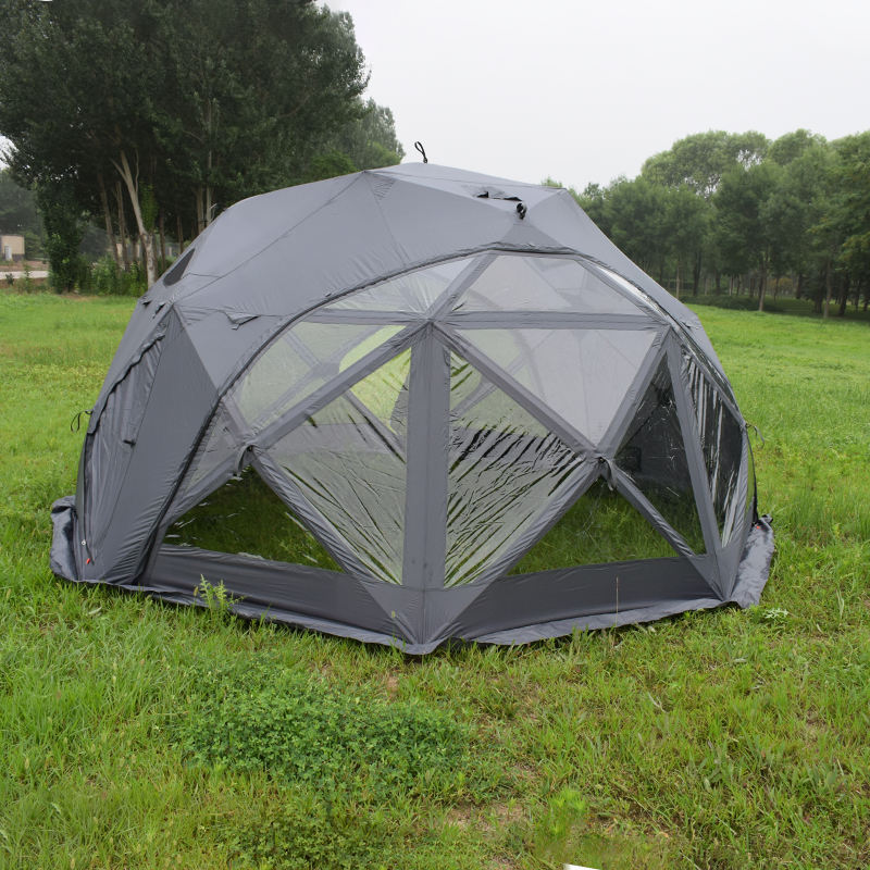 Outdoor Canvas Octagon 6-8 People Thickened Waterproof Double Layer Family Camping Glamping Ball Tent